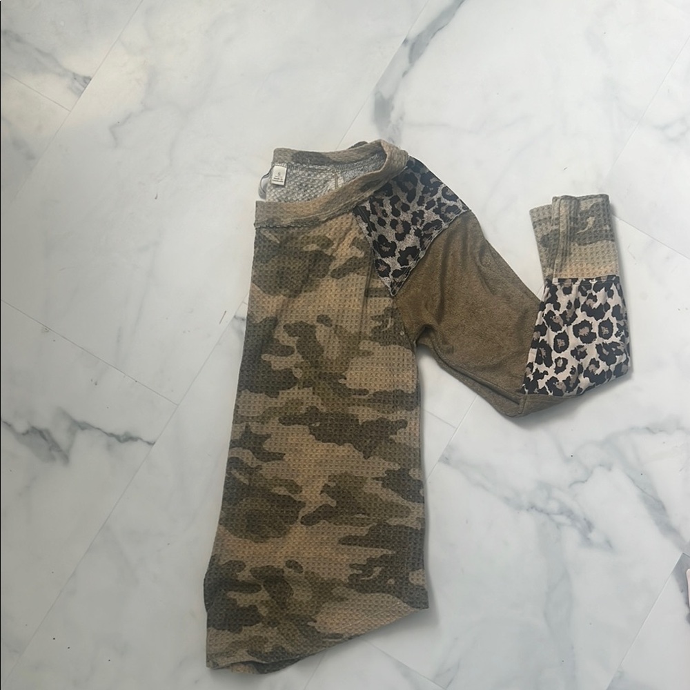 Camo and Leopard Print Kids Shirt
